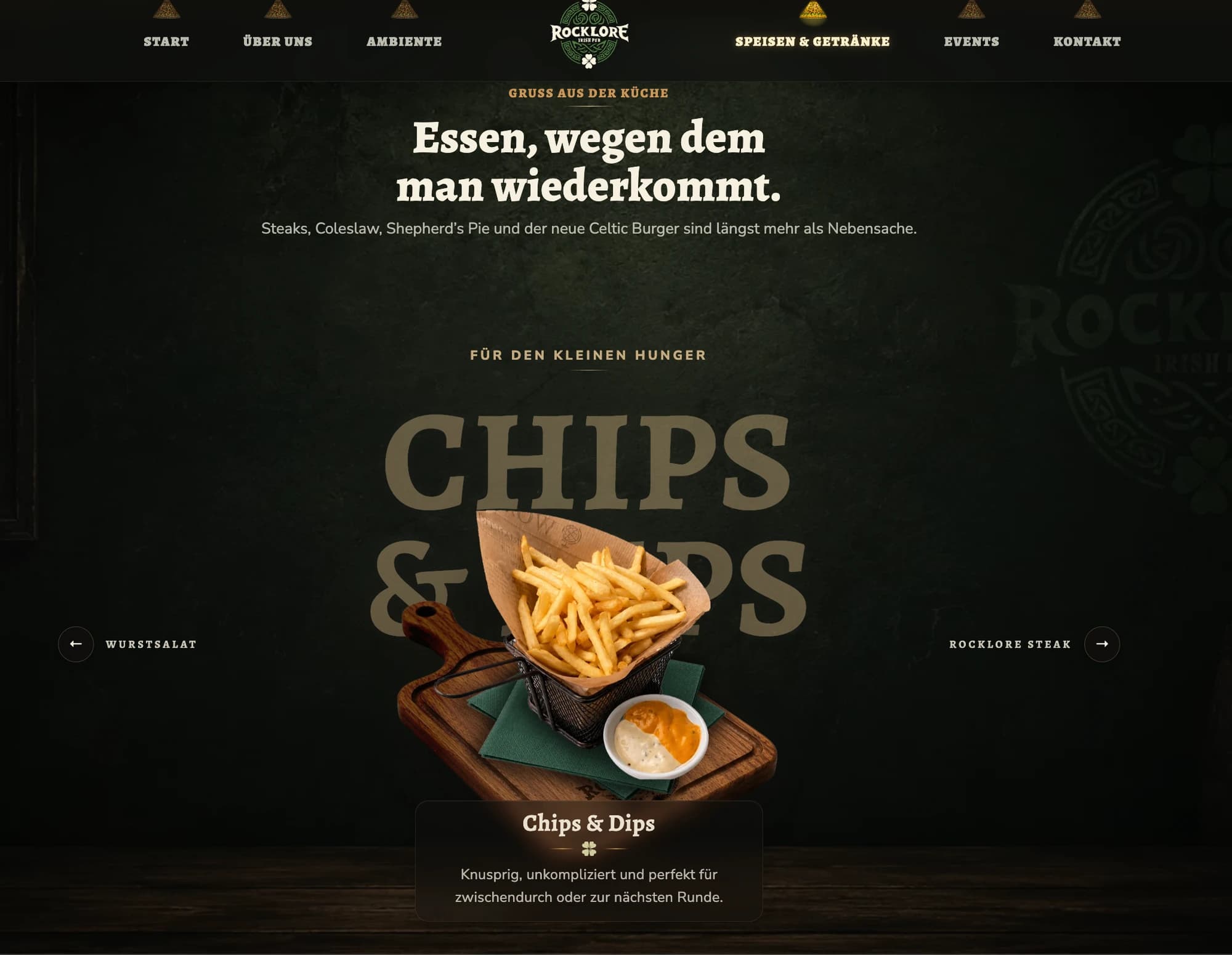Rocklore Speisen-Slider mit Chips und Dips