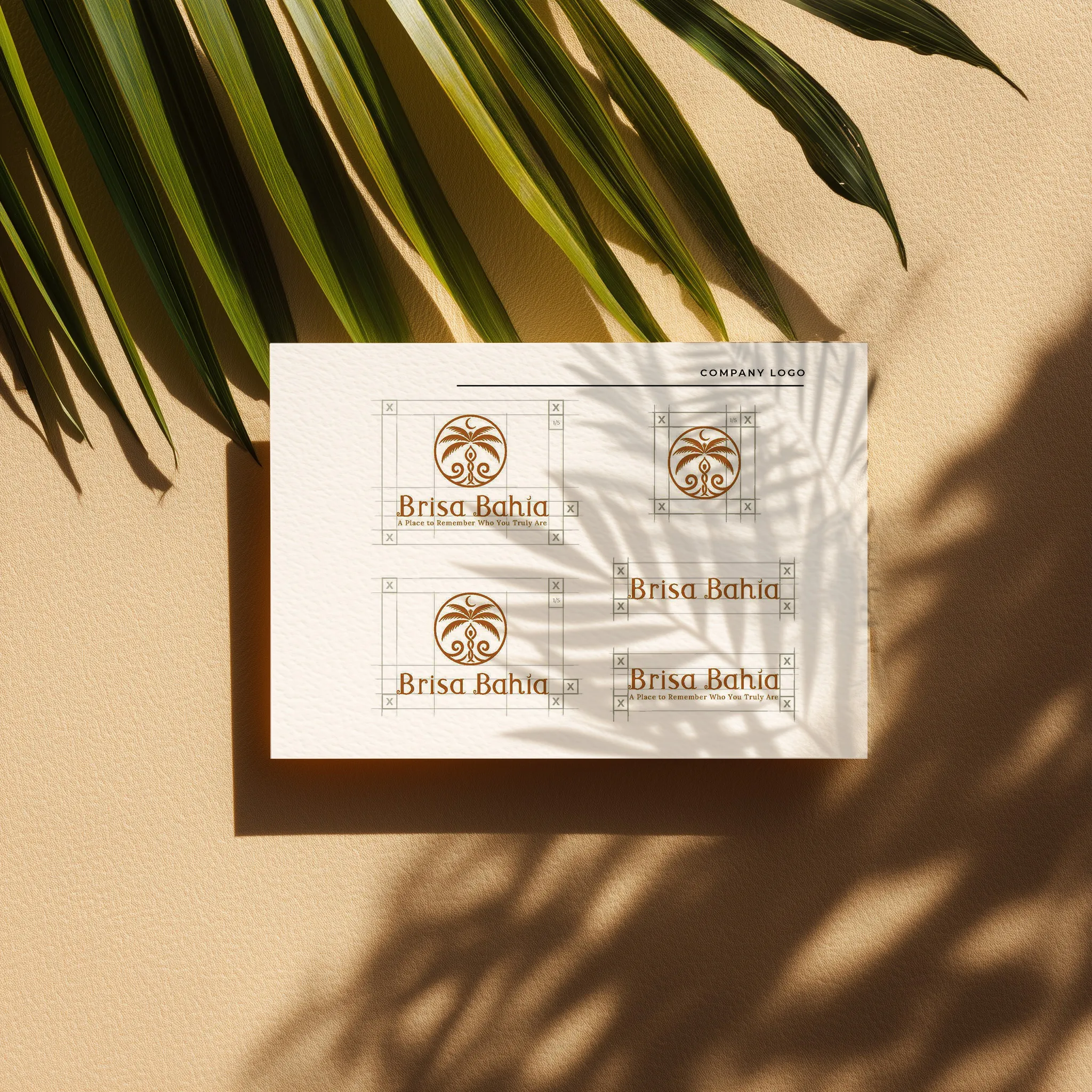 Logo spacing guide for the Brisa Bahía retreat center identity